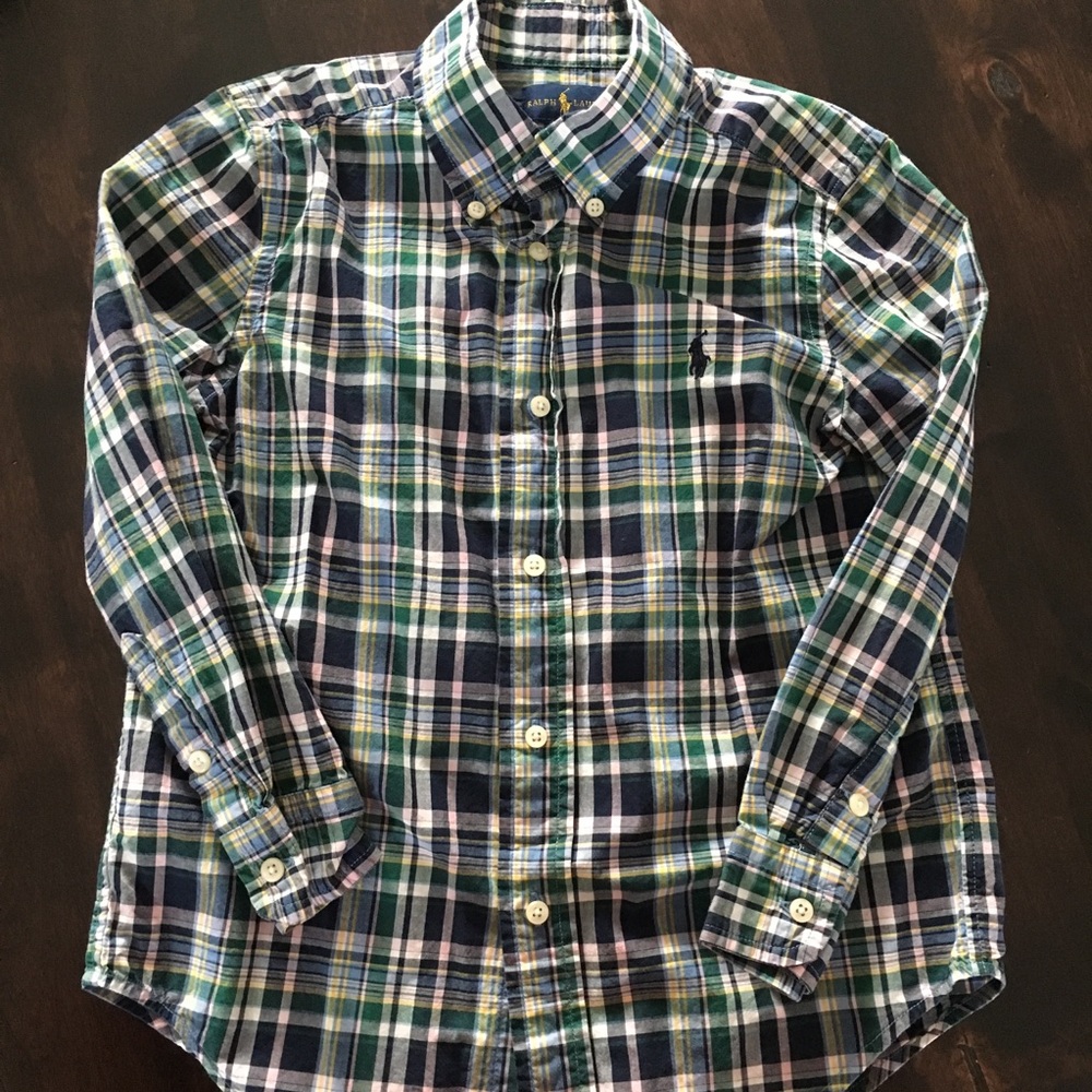 Multi-color Plaid Cotton Poplin Button Down